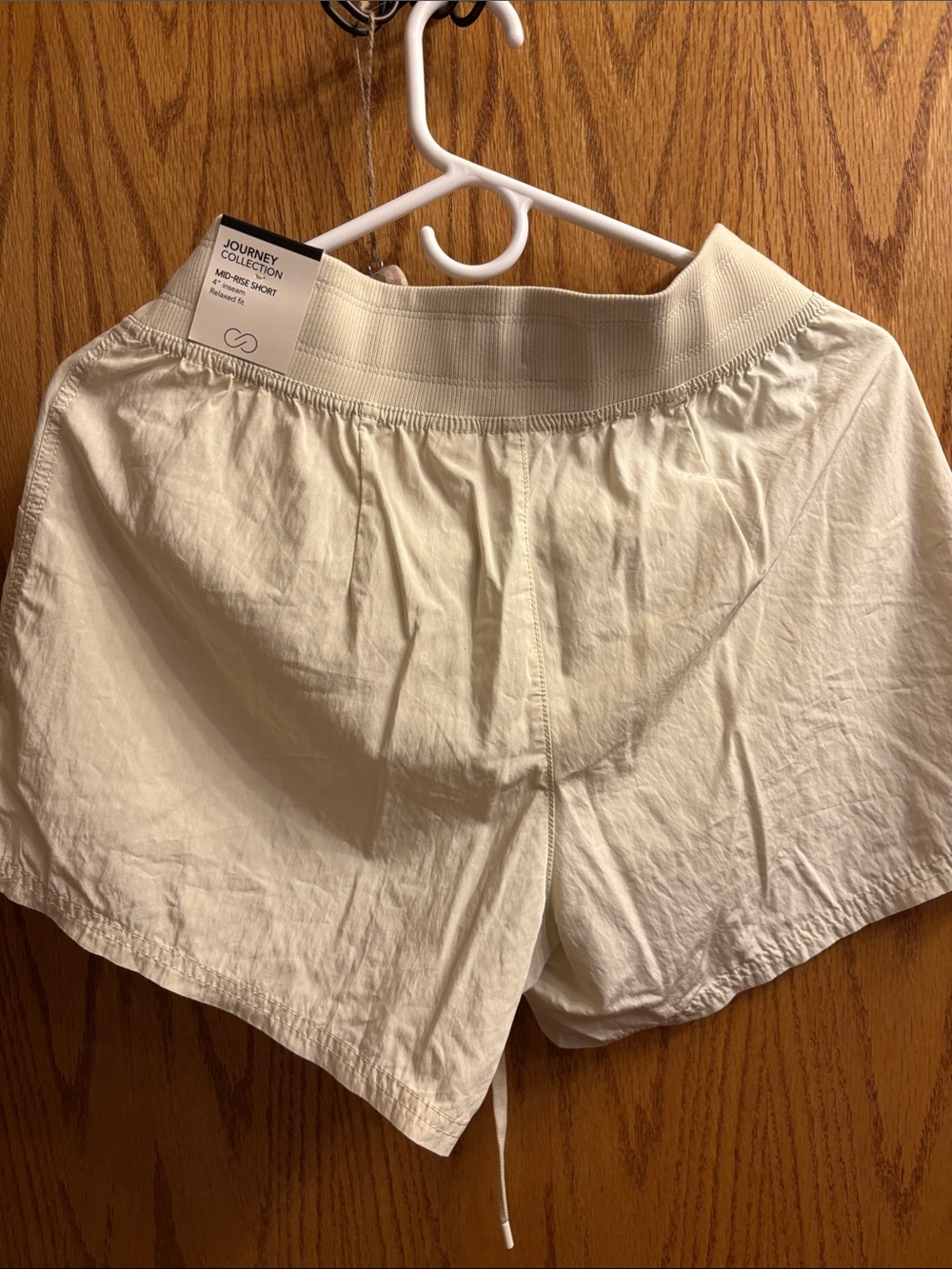 CALIA Journee Collection Cream Elastic-Waist Athletic Shorts